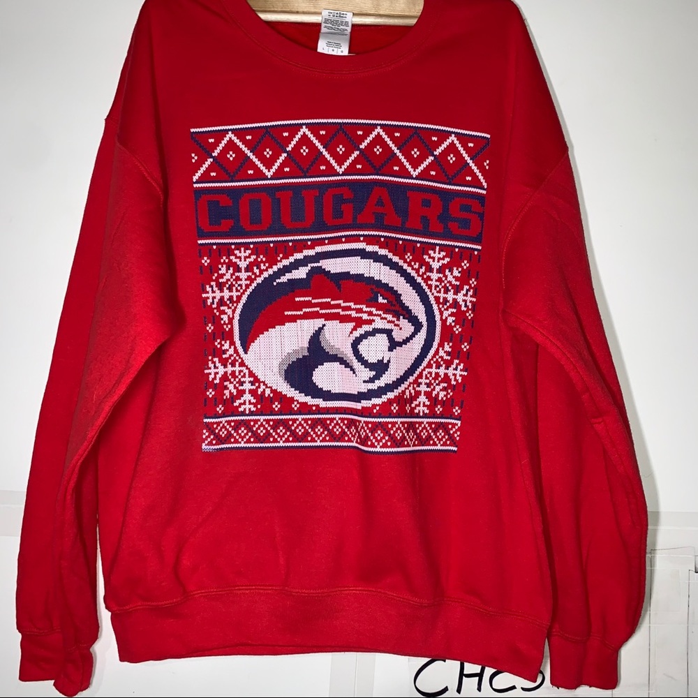 UH Cougars Pullover Sweatshirt Red Holiday Sweater